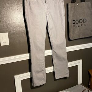 Jennifer Lopez Shimmering Silver Gray Straight Leg Jeans